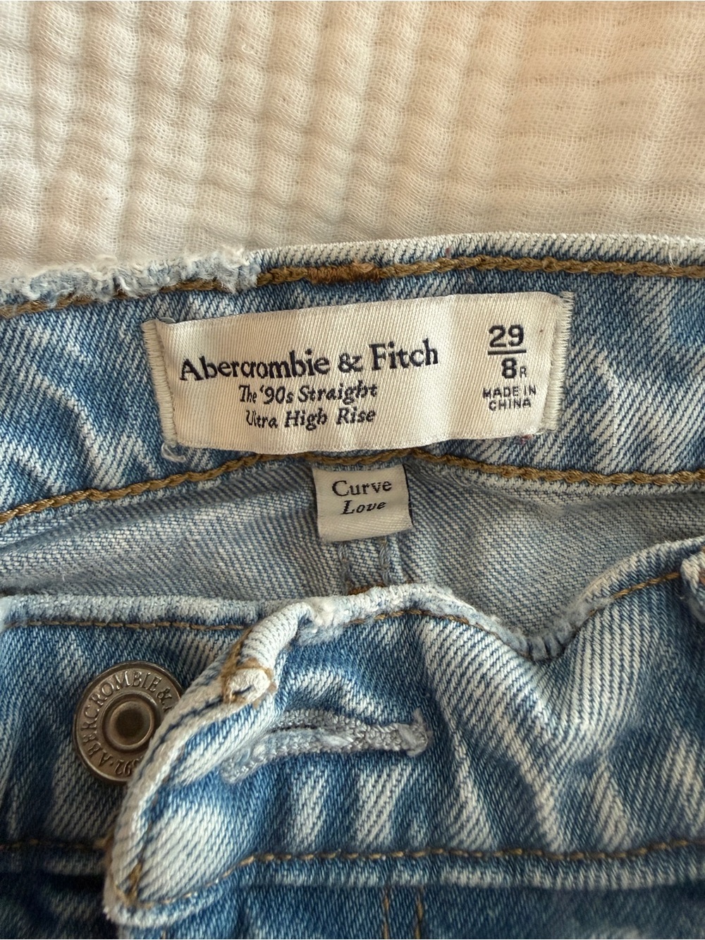 Abercrombie & Fitch Light Wash Straight Leg Ultra High Rise Jeans